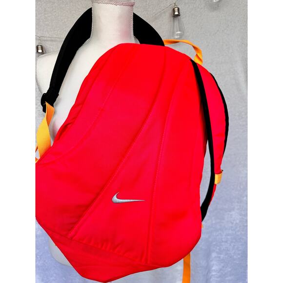 Nike Coral Orange Logo Multi Compartment Large Backpack Bag - Picture 4 of 11